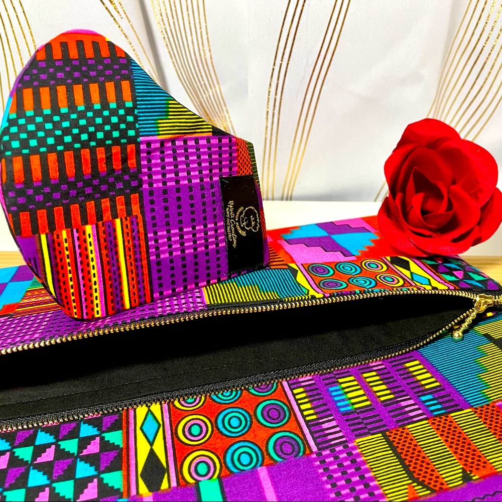 New Face Masks with Matching FoldOver Clutch Purse